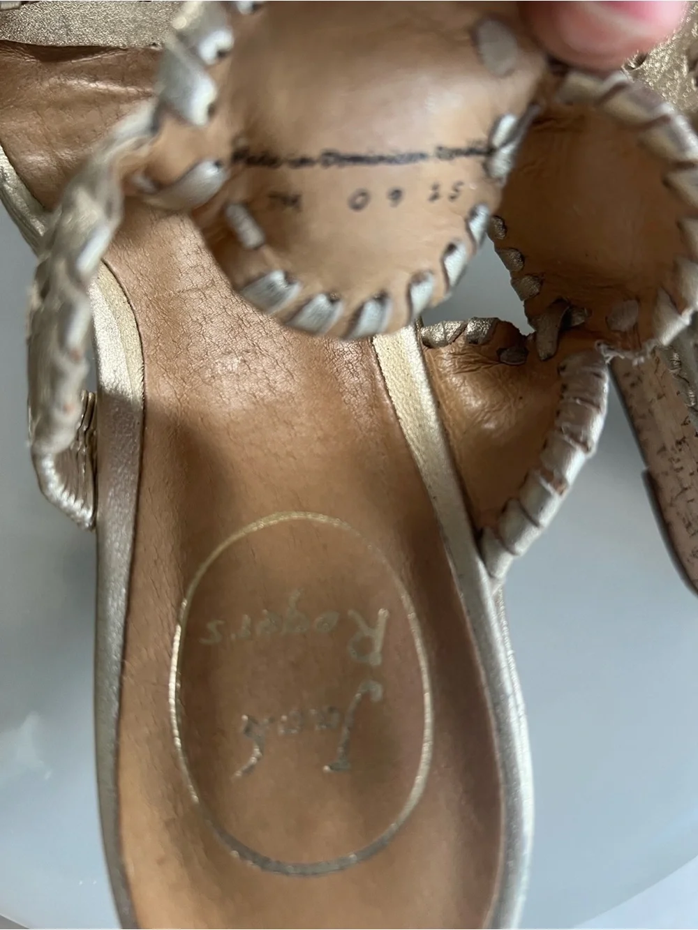 NUC Jack Rogers gold wedge size 7